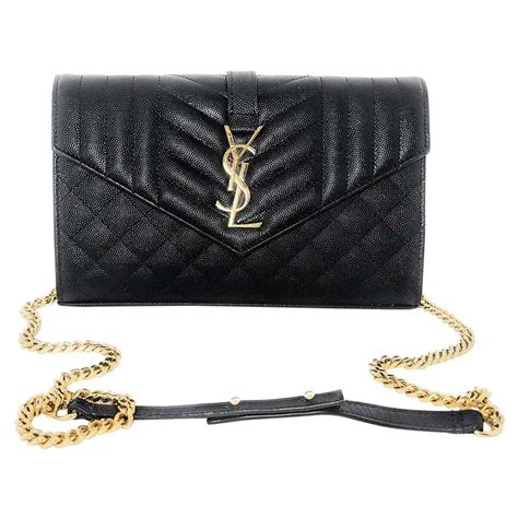 monogram ysl chevron quilted wallet on chain|YSL envelope wallet on chain.